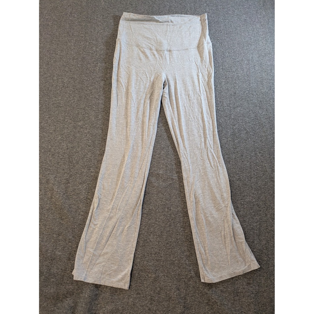 Motherhood Maternity Pants Women's Yoga z Small Gray Full Panel Stretch Wide Leg